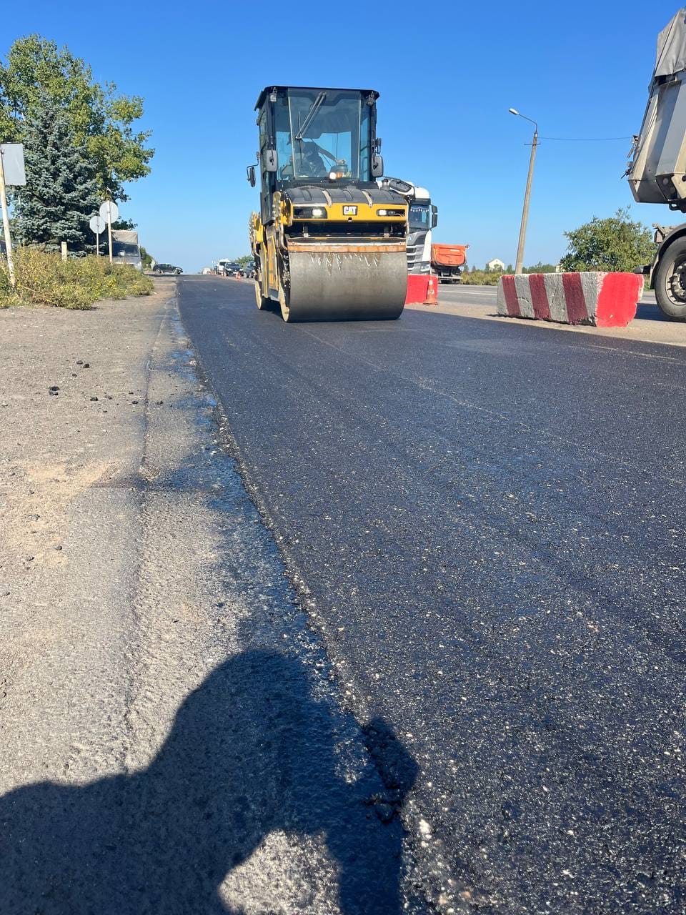 Odessa, Ukraine, entrance from the M14 highway (repair of a heavily loaded section with Veleton MPC)